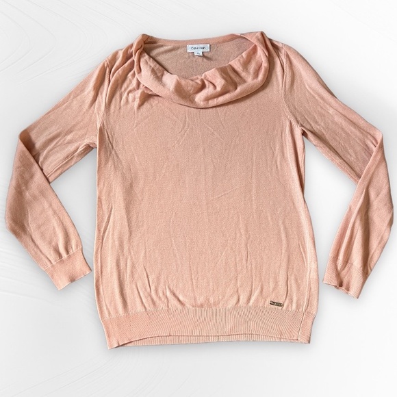 Calvin Klein Pink Cowl Neck Sweater Women’s S Small - Picture 1 of 7